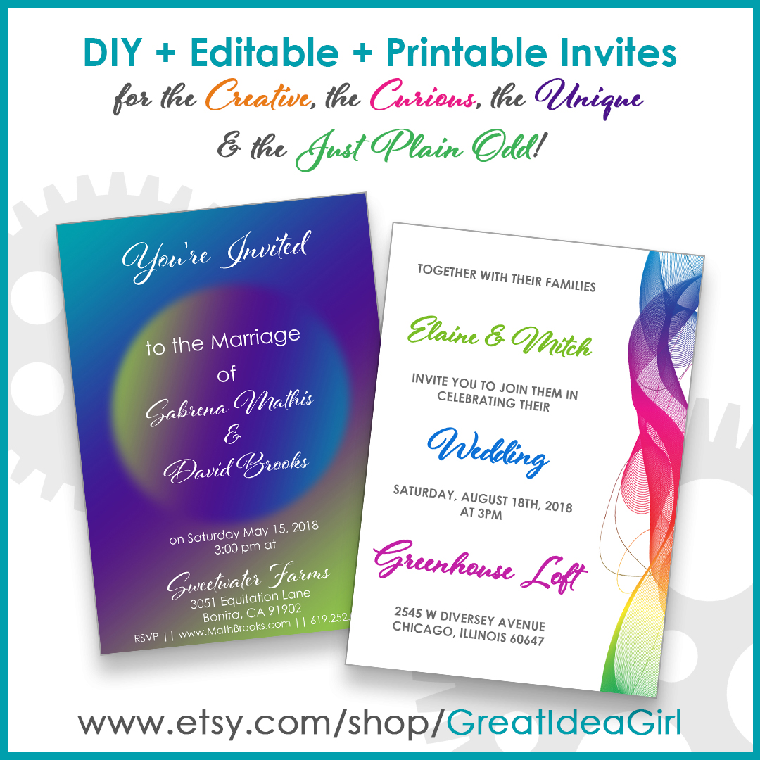 Read more about the article Moonscape & Rainbow Invitation Templates